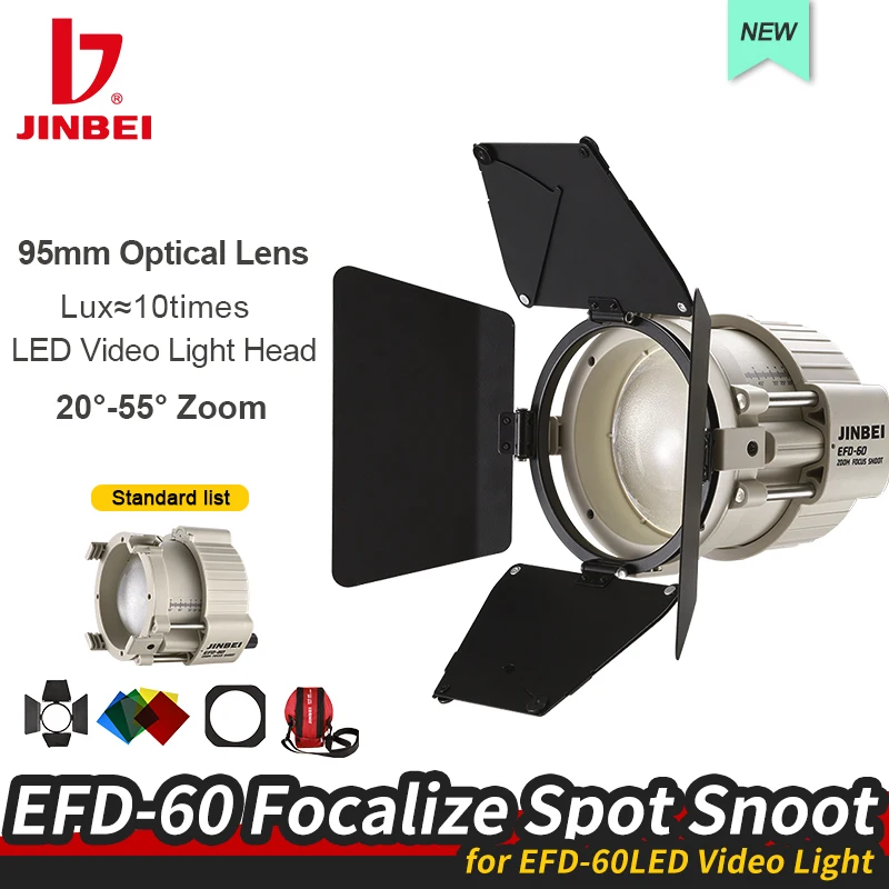JINBEI EFD-60 Focalize Spot Snoot For LED Video Light Optical Condenser DIY Art Special Effects Light Cylinder With Barndoor
JINBEI EFD-60 Focalize Spot Snoot For LED Video Light Optical Condenser DIY Art Special Effects Light Cylinder With Barndoor