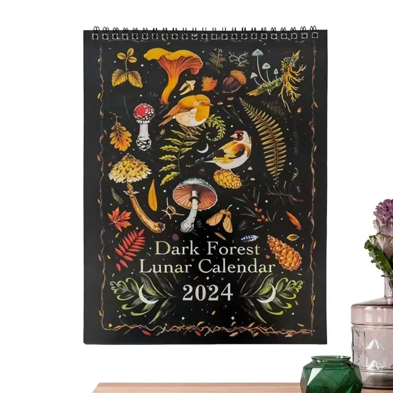 

2024 Wall Calendar Dark Forest Illustrated Calendar Wall Mounted Time Planning Calendar For School Home And Offices