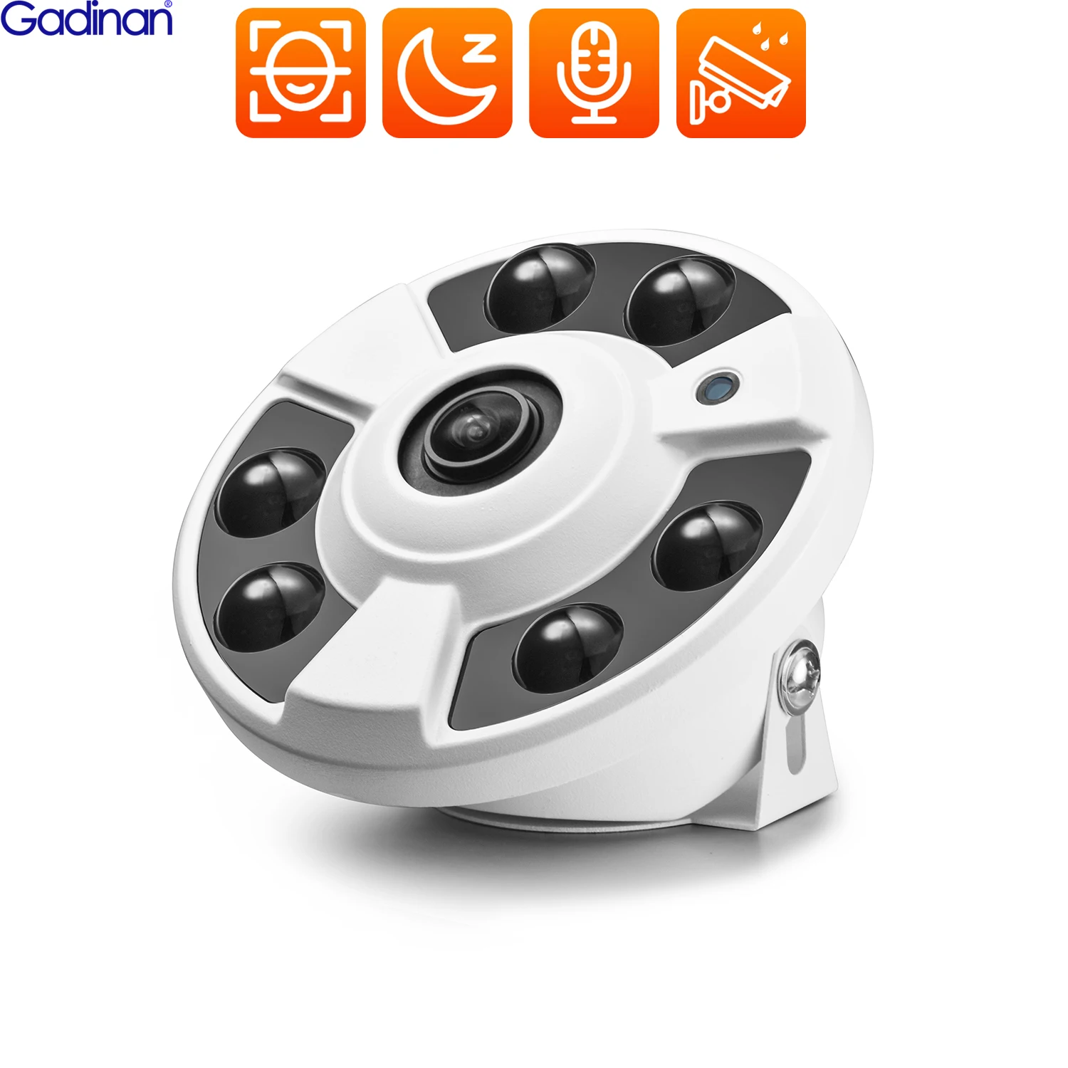 Gadinan 4K Network Wired IP Camera 180 Degree 1.7mm Panoramic Fisheye Lens Face Detection 8MP 5MP Home Security POE Surveillance
Gadinan 4K Network Wired IP Camera 180 Degree 1.7mm Panoramic Fisheye Lens Face Detection 8MP 5MP Home Security POE Surveillance