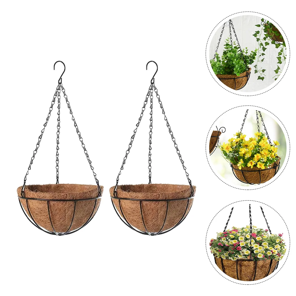 2 Pcs Outdoor Flower Planters Hanging Basket Decor Flowerpot Planting Pots Coco Liner Garden Iron Wall
2 Pcs Outdoor Flower Planters Hanging Basket Decor Flowerpot Planting Pots Coco Liner Garden Iron Wall