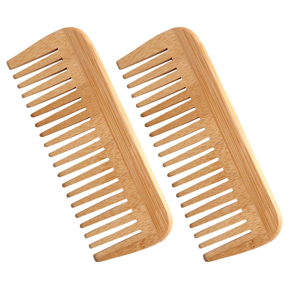 

2 Pcs Solid Wood Comb Household Scalp Massage Hair Combs Women Wooden Woman Hairdressing Miss