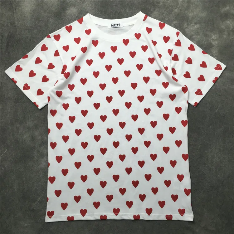 New Novelty 2019 Men Full Red Heart T Shirts T-Shirt Hip Hop Skateboard Street Cotton T-Shirts Tee Top kenye S-XXL #K54
New Novelty 2019 Men Full Red Heart T Shirts T-Shirt Hip Hop Skateboard Street Cotton T-Shirts Tee Top kenye S-XXL #K54