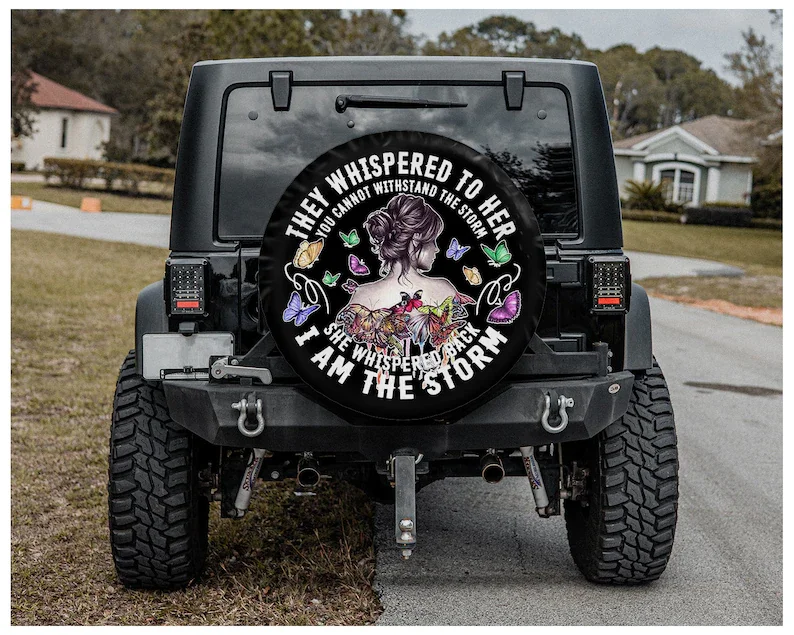 They Whispered To Her, I'm The Storm, tire cover, Car Covers, Gifts for her Car Accessories, Spare Tire Cover, Mother's day gift
They Whispered To Her, I'm The Storm, tire cover, Car Covers, Gifts for her Car Accessories, Spare Tire Cover, Mother's day gift