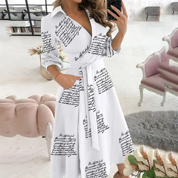 Women Shirt-style Button Dress Ladies Casual Long Street Dress Large Size Loose Home Commuter Print Pocket Dress Spring 2022
Women Shirt-style Button Dress Ladies Casual Long Street Dress Large Size Loose Home Commuter Print Pocket Dress Spring 2022