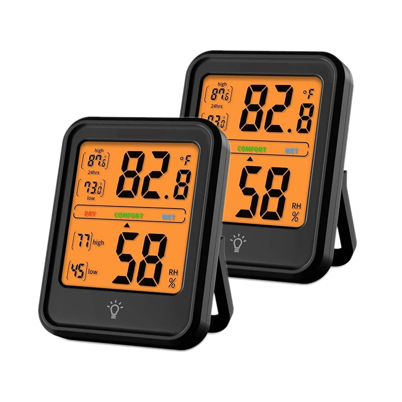2Pcs Room Thermometer Digital Hygrometer Humidity Gauge Indicator Indoor Temperature And Humidity Monitor With Backlight
2Pcs Room Thermometer Digital Hygrometer Humidity Gauge Indicator Indoor Temperature And Humidity Monitor With Backlight