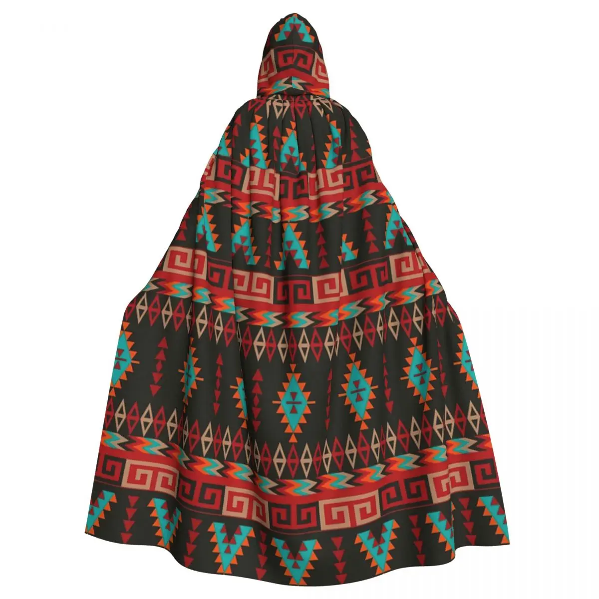 

Native American Aztec Navajo Tribal Ethnic Bohemian Hooded Cloak Halloween Cosplay Woman Men Adult Long Witchcraft Robe Hood