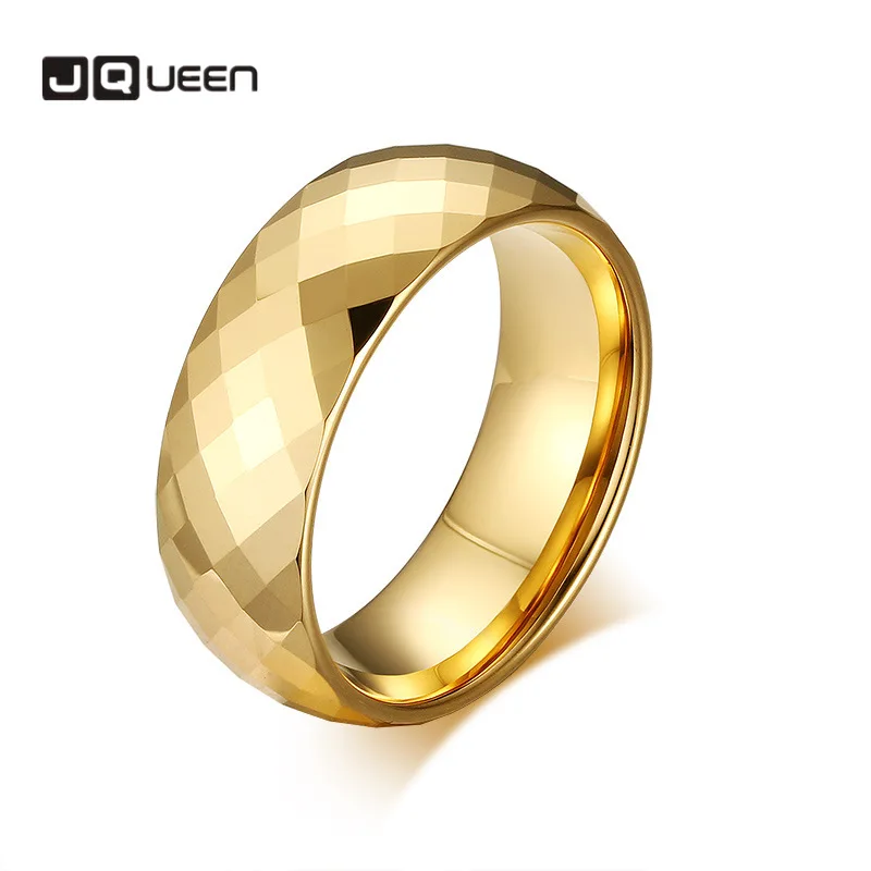 

JQUEEN 8 мм кольцо из карбида вольфрама обручальное кольцо многогранное мужское кольцо с высокой полировкой куполообразный удобный размер 7-12