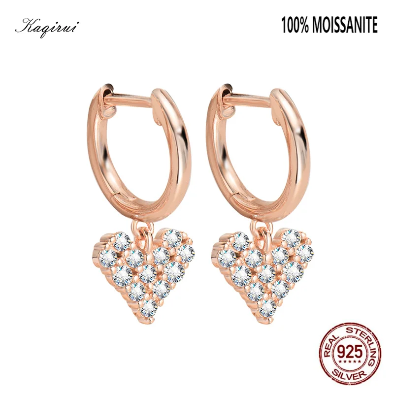 Moissanite S925 Sterling Silver Rose Gold Love Earrings Light Luxury Fashion Style Heart Earrings Women
Moissanite S925 Sterling Silver Rose Gold Love Earrings Light Luxury Fashion Style Heart Earrings Women