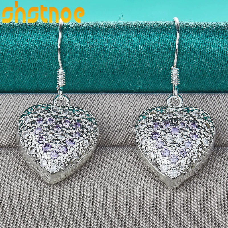 925 Sterling Silver AAA Purple Zircon Heart Drop Earrings For Women Party Engagement Wedding Valentines Gift Fashion Jewelry
925 Sterling Silver AAA Purple Zircon Heart Drop Earrings For Women Party Engagement Wedding Valentines Gift Fashion Jewelry