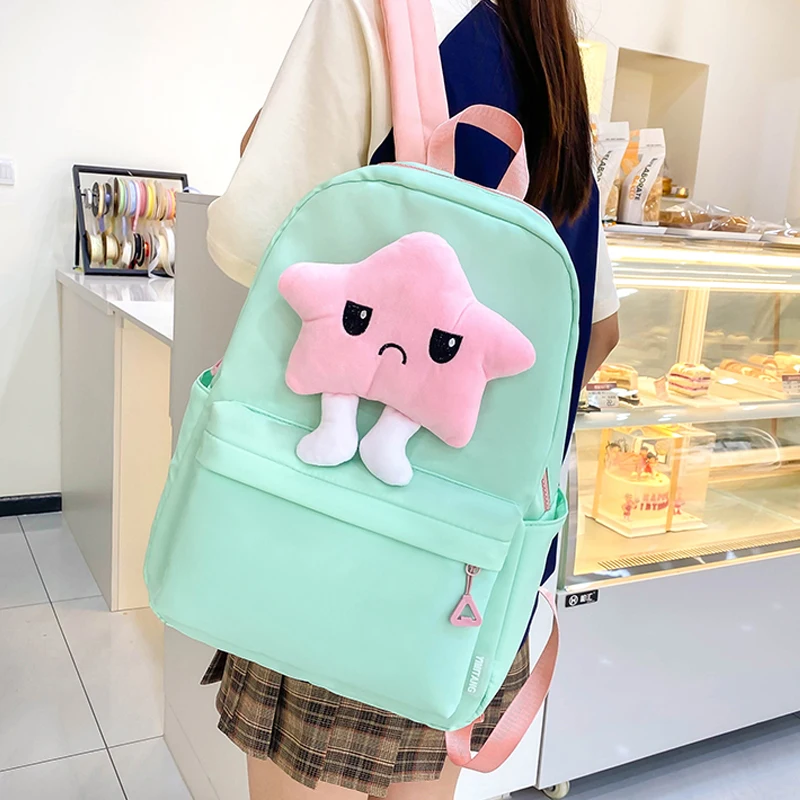 Schoolbag For Students Simple Solid Color Knapsack Casual Large Capacity Star Decoration Fashion Zipper Nylon Backpack Laptop
Schoolbag For Students Simple Solid Color Knapsack Casual Large Capacity Star Decoration Fashion Zipper Nylon Backpack Laptop