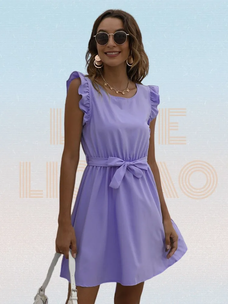 Elegant Ruffle Party Dress Summer 2022 Womens O-neck Sleeveless Lace-up Casual Dresses Office Lady Fashion White Pink Dress Robe
Elegant Ruffle Party Dress Summer 2022 Womens O-neck Sleeveless Lace-up Casual Dresses Office Lady Fashion White Pink Dress Robe