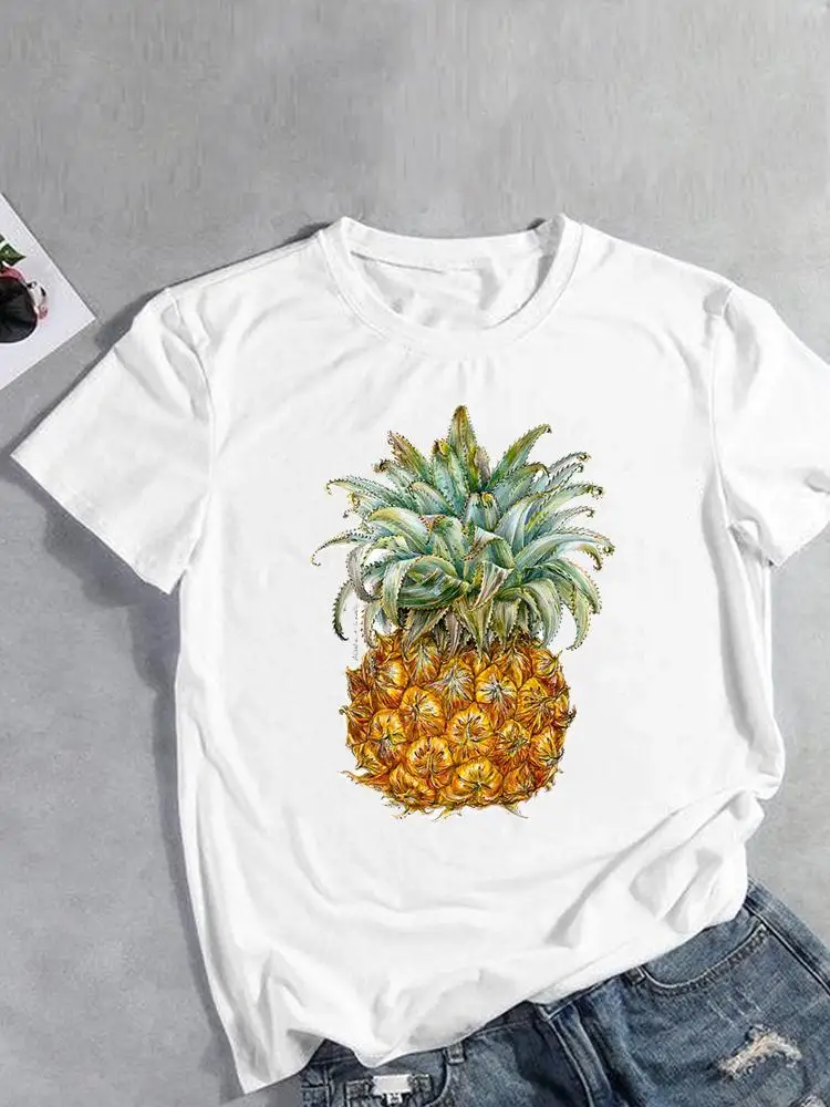 Summer T Clothing Clothes Fashion Casual T-shirts Short Sleeve Pineapple Sweet Fruit Ladies Women Print Female Graphic Tee
Summer T Clothing Clothes Fashion Casual T-shirts Short Sleeve Pineapple Sweet Fruit Ladies Women Print Female Graphic Tee