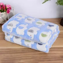 Newborn Baby Blankets Cute Elephant Air Conditioning Quilt Soft Stroller Sleep Cover Coral Velvet Pillow Quilt Infant Bedding