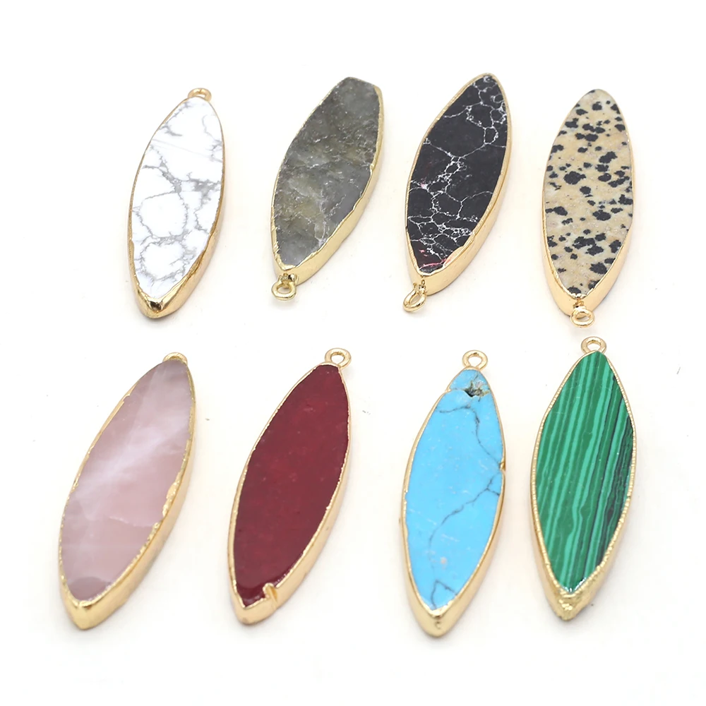 Natural Stone Rose Quartz Turquoise Bamboo Leaf Gold Plated Pendant For Jewelry MakingDIY Necklace Accessories Gem Charm Gift1PC 
Natural Stone Rose Quartz Turquoise Bamboo Leaf Gold Plated Pendant For Jewelry MakingDIY Necklace Accessories Gem Charm Gift1PC