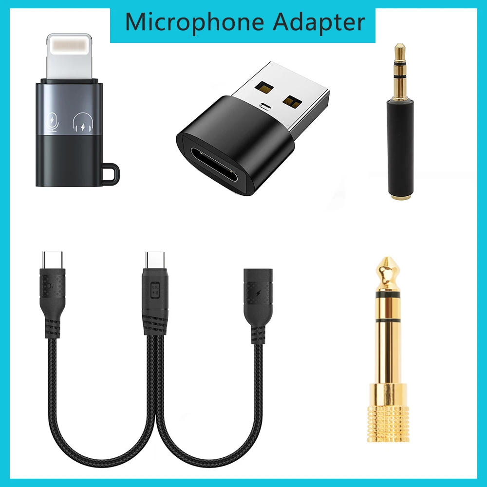 Wireless Microphone Adapter 3.5mm 4pin To 3pin To 6.5mm 6.35mm Type C USB C To USB To For IOS Sound Card OTG Adapter For K35 Mic
Wireless Microphone Adapter 3.5mm 4pin To 3pin To 6.5mm 6.35mm Type C USB C To USB To For IOS Sound Card OTG Adapter For K35 Mic