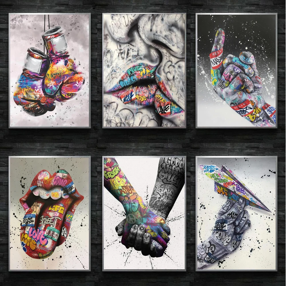 Abstract Graffiti Street Art Lover Kiss Canvas Painting Posters and Prints Banksy Wall Art Pictures for Living Room Home Decor
Abstract Graffiti Street Art Lover Kiss Canvas Painting Posters and Prints Banksy Wall Art Pictures for Living Room Home Decor