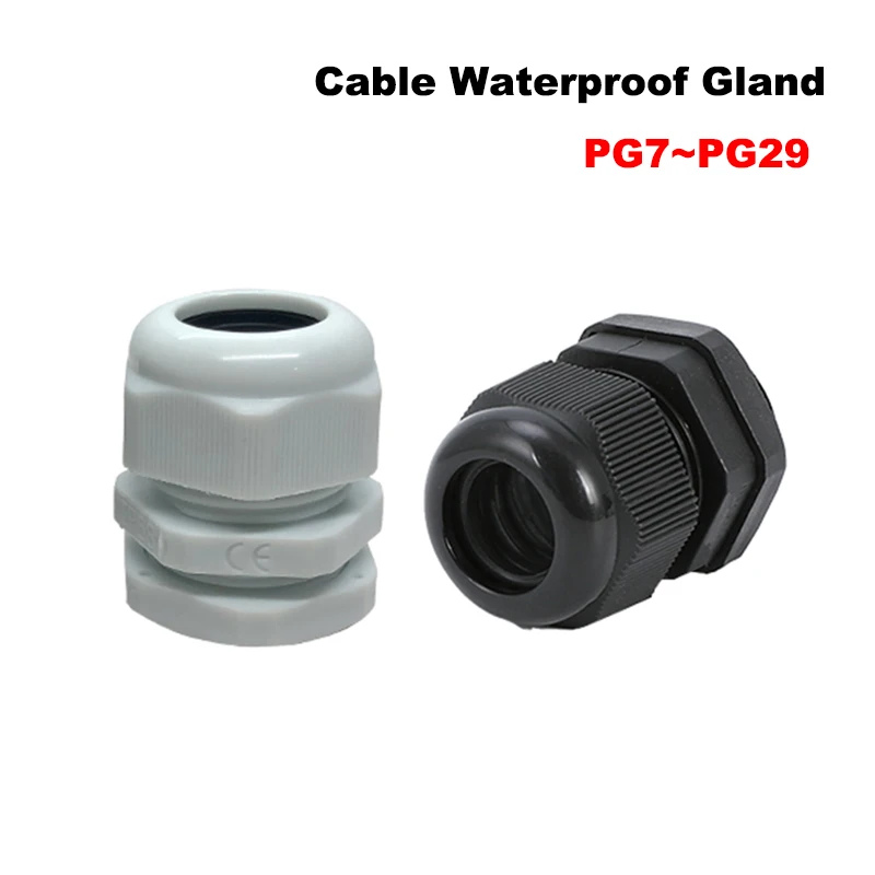 5/2Pcs Waterproof Cable Gland PG7/9/11/13.5/16/19/29 For 3-25mm Black White IP68 Nylon Plastic Sealed Fixed Head Wire Connector
5/2Pcs Waterproof Cable Gland PG7/9/11/13.5/16/19/29 For 3-25mm Black White IP68 Nylon Plastic Sealed Fixed Head Wire Connector