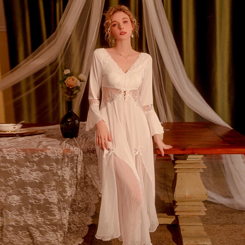 REBEYULI Brand Night Women Sleepwear 2023 Spring Backless Lace Satin Patchwork Dress with Chest Pad Solid Sexy Sleepwear Women
REBEYULI Brand Night Women Sleepwear 2023 Spring Backless Lace Satin Patchwork Dress with Chest Pad Solid Sexy Sleepwear Women