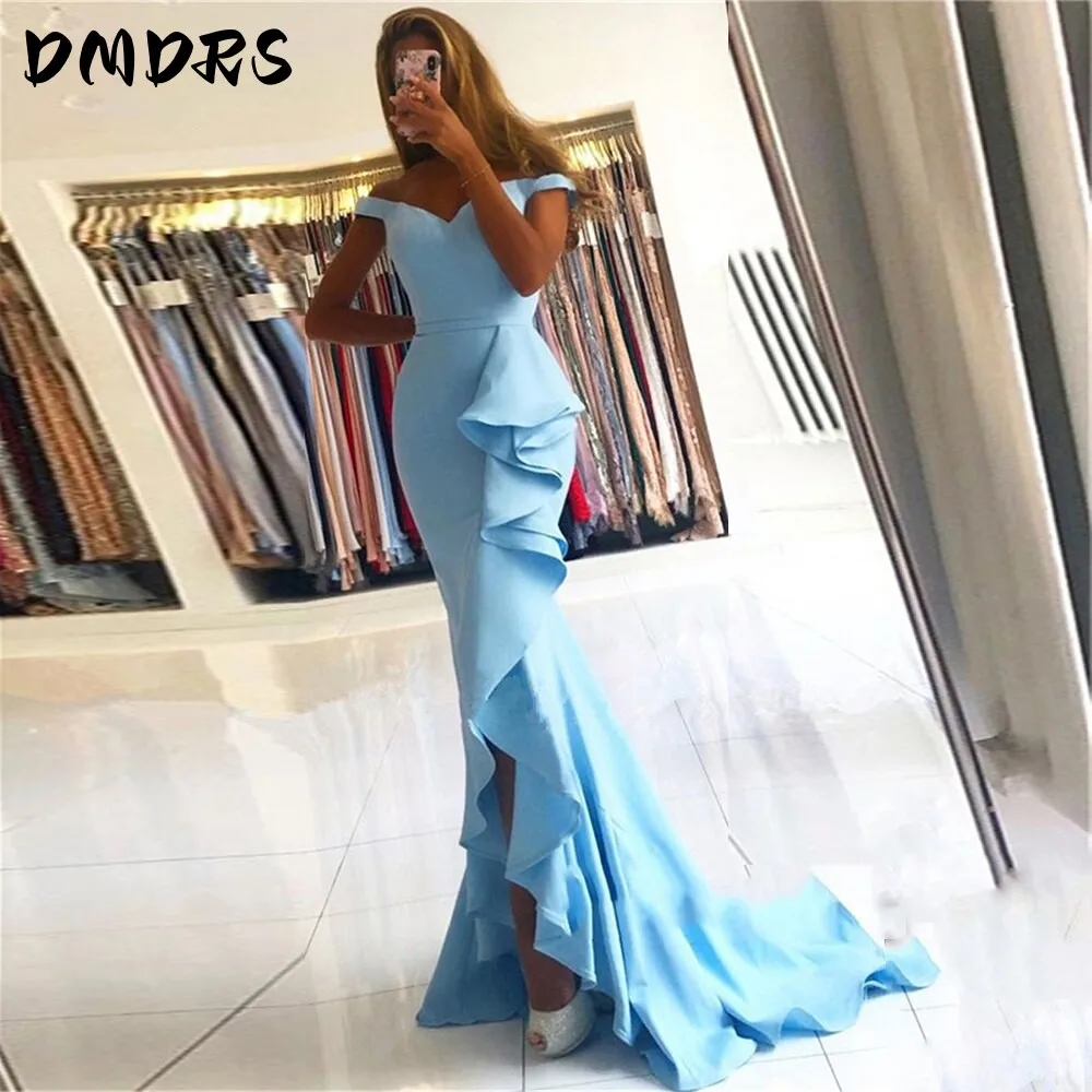 Sexy Mermaid Evening Dresses Elegant Off the Shoulder Party Dress Sexy Ruffles Train Formal Prom Gowns For Women
Sexy Mermaid Evening Dresses Elegant Off the Shoulder Party Dress Sexy Ruffles Train Formal Prom Gowns For Women