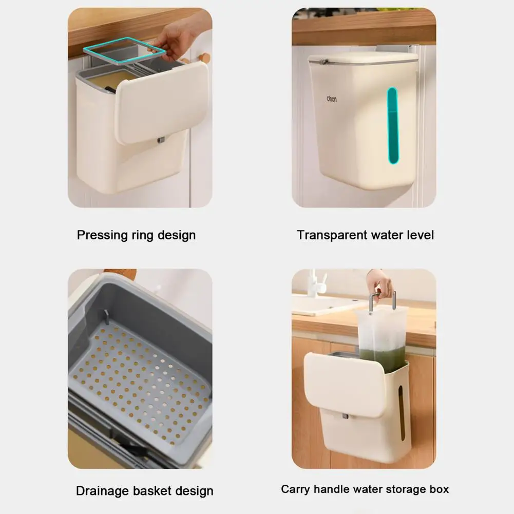 Kitchen Hanging Trash Versatile 12l Hanging Trash with Lid Ideal for Kitchen Rv Office Wall-mounted under Sink Countertop Bin
Kitchen Hanging Trash Versatile 12l Hanging Trash with Lid Ideal for Kitchen Rv Office Wall-mounted under Sink Countertop Bin