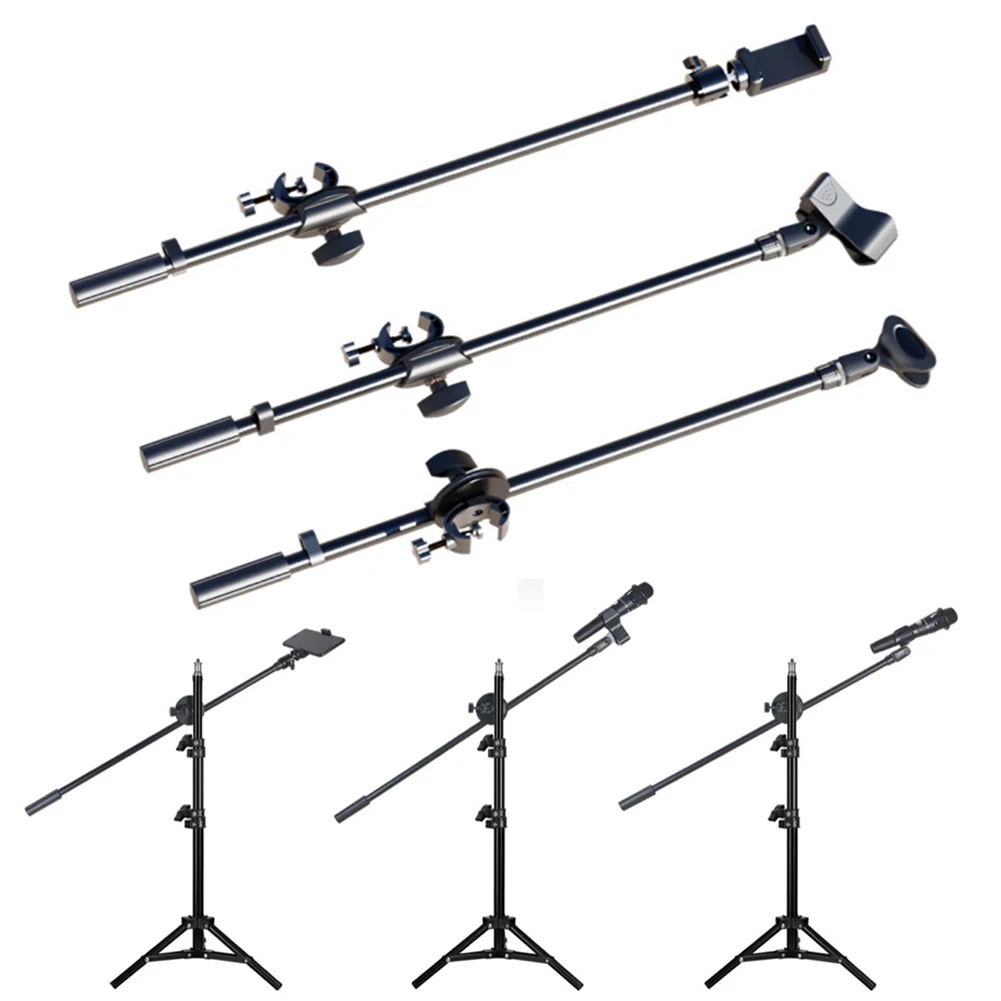 

21.6in Rotating Microphone Stand Crossbar Boom Arms Mic Clip Phone Holder Extension Bracket Designed With 3/8 Thread