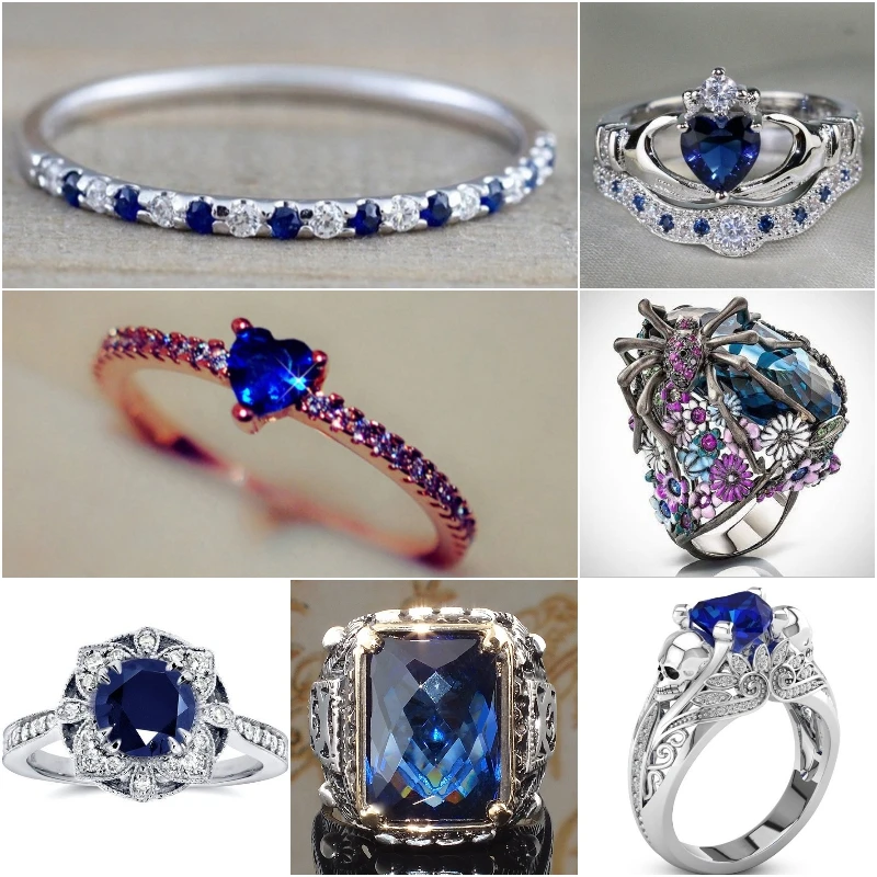 2022 New Women Elegant Blue Big Rhinestone Crystal Ring Men Vintage Luxury Wedding Engagement Rings Bohemian Jewelry
2022 New Women Elegant Blue Big Rhinestone Crystal Ring Men Vintage Luxury Wedding Engagement Rings Bohemian Jewelry