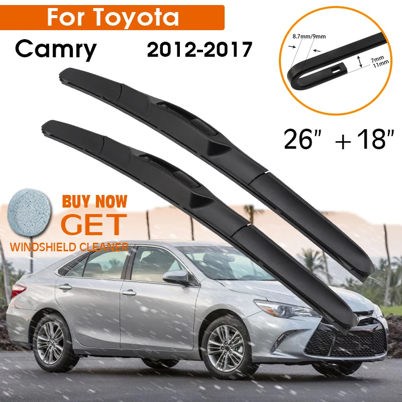 Car Wiper Blade For Toyota Camry 2012-2017 Windshield Rubber Silicon Refill Front Window Wiper 26"+18" LHD RHD Auto Accessories
Car Wiper Blade For Toyota Camry 2012-2017 Windshield Rubber Silicon Refill Front Window Wiper 26"+18" LHD RHD Auto Accessories
