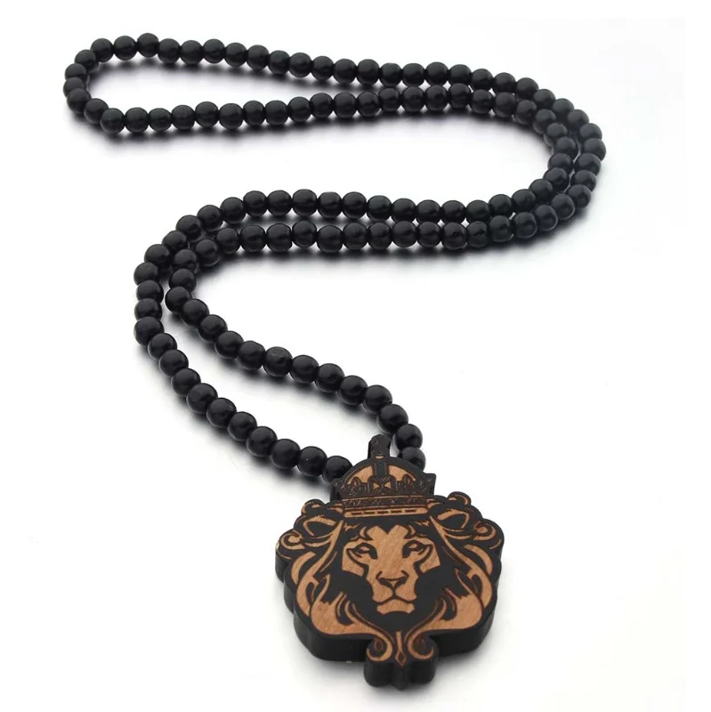 Men's Domineering Lion Necklace Fashion Jewelry Simple Design 128 Bead Wooden Lion Necklace Creative Sweater Accessories
Men's Domineering Lion Necklace Fashion Jewelry Simple Design 128 Bead Wooden Lion Necklace Creative Sweater Accessories