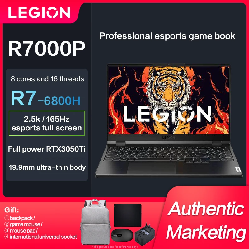 

Lenovo Legion R7000P Esports Gaming Notebook Computer Laptops R5-6600H/R7-6800H RTX3050Ti 2.5k 165Hz Free Shipping