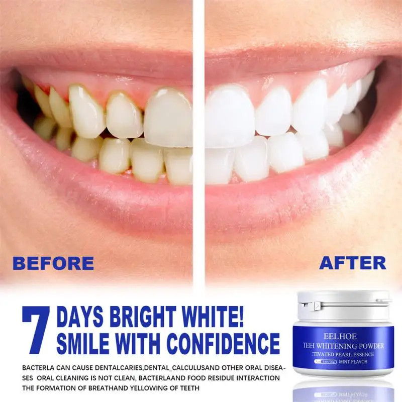 EELHOE Teeth Whitening Essence Powder Clean Oral Hygiene Whiten Teeth Remove Plaque Stains Fresh Breath Oral Hygiene Dental Tool
EELHOE Teeth Whitening Essence Powder Clean Oral Hygiene Whiten Teeth Remove Plaque Stains Fresh Breath Oral Hygiene Dental Tool