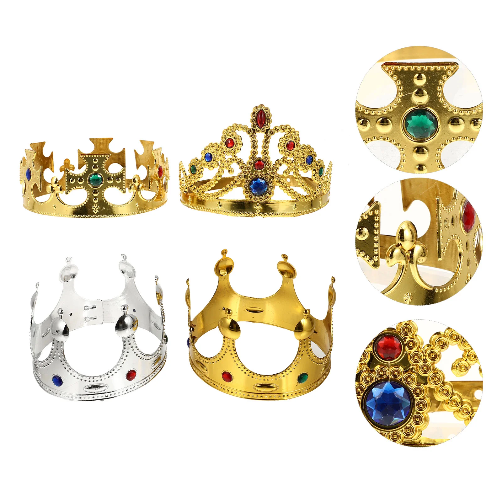 4 Pcs Prom Tiara Birthday Crown Party Crown King Queen Hats Party Plastic Crown Plastic King Crown
4 Pcs Prom Tiara Birthday Crown Party Crown King Queen Hats Party Plastic Crown Plastic King Crown