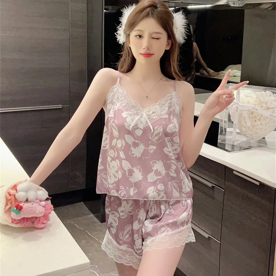 Jxgarb комплекты из двух предметов женские круглые топы на бретельках пижамы с цветочным принтом женские сексуальные кружевные шелковые ночные костюмы с бантом
Jxgarb комплекты из двух предметов женские круглые топы на бретельках пижамы с цветочным принтом женские сексуальные кружевные шелковые ночные костюмы с бантом