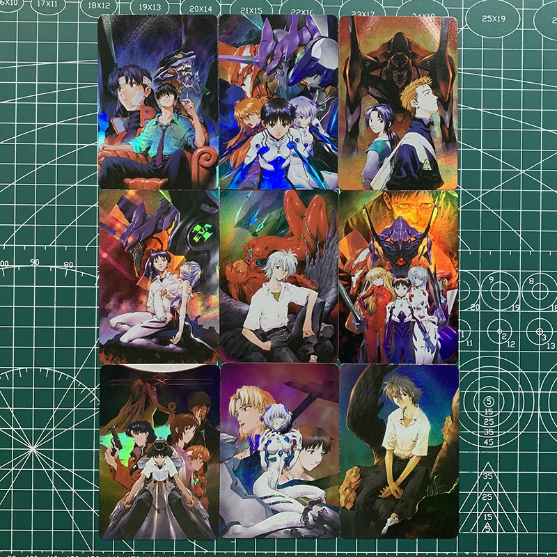 9pcs/set Neon Genesis Evangelion EVA Cards Flash Color Ayanami Rei Asuka Collectible Kid Toy Gift Anime ACG Original Painting
9pcs/set Neon Genesis Evangelion EVA Cards Flash Color Ayanami Rei Asuka Collectible Kid Toy Gift Anime ACG Original Painting