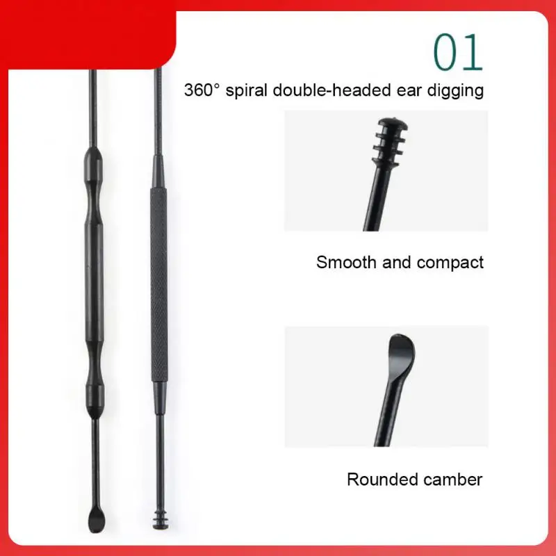 

5/6Pcs/set Ear Wax Pickers Stainless Steel Earpick Wax Remover Piercing Kit Earwax Curette Spoon Care Ear Clean Tool Easy Carry