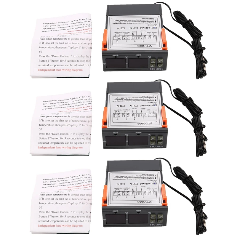 Цифровой термостат для инкубатора, 3x110-220 В
Цифровой термостат для инкубатора, 3x110-220 В