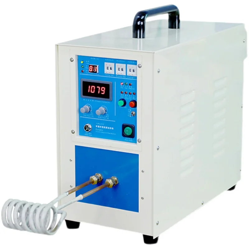 High frequency induction heating machine quenching forging turning knife welding melting gold, silver, copper and aluminum tin
High frequency induction heating machine quenching forging turning knife welding melting gold, silver, copper and aluminum tin
