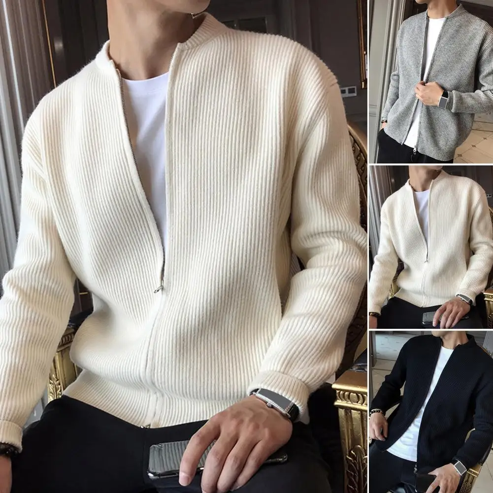 Classic Male Jacket Stand Collar Solid Color Fall Winter Thermal Male Knitted Sweater Coat Non-shrink Men Coat for Shopping
Classic Male Jacket Stand Collar Solid Color Fall Winter Thermal Male Knitted Sweater Coat Non-shrink Men Coat for Shopping