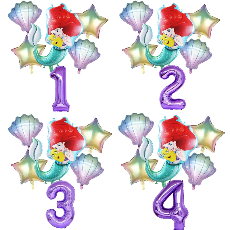 6pcs Mermaid Ariel Cartoon Disney Princess Foil Balloons 32Inch Number Baby Girl Pink Air Baloes Birthday Party Decor Kids Toys
6pcs Mermaid Ariel Cartoon Disney Princess Foil Balloons 32Inch Number Baby Girl Pink Air Baloes Birthday Party Decor Kids Toys