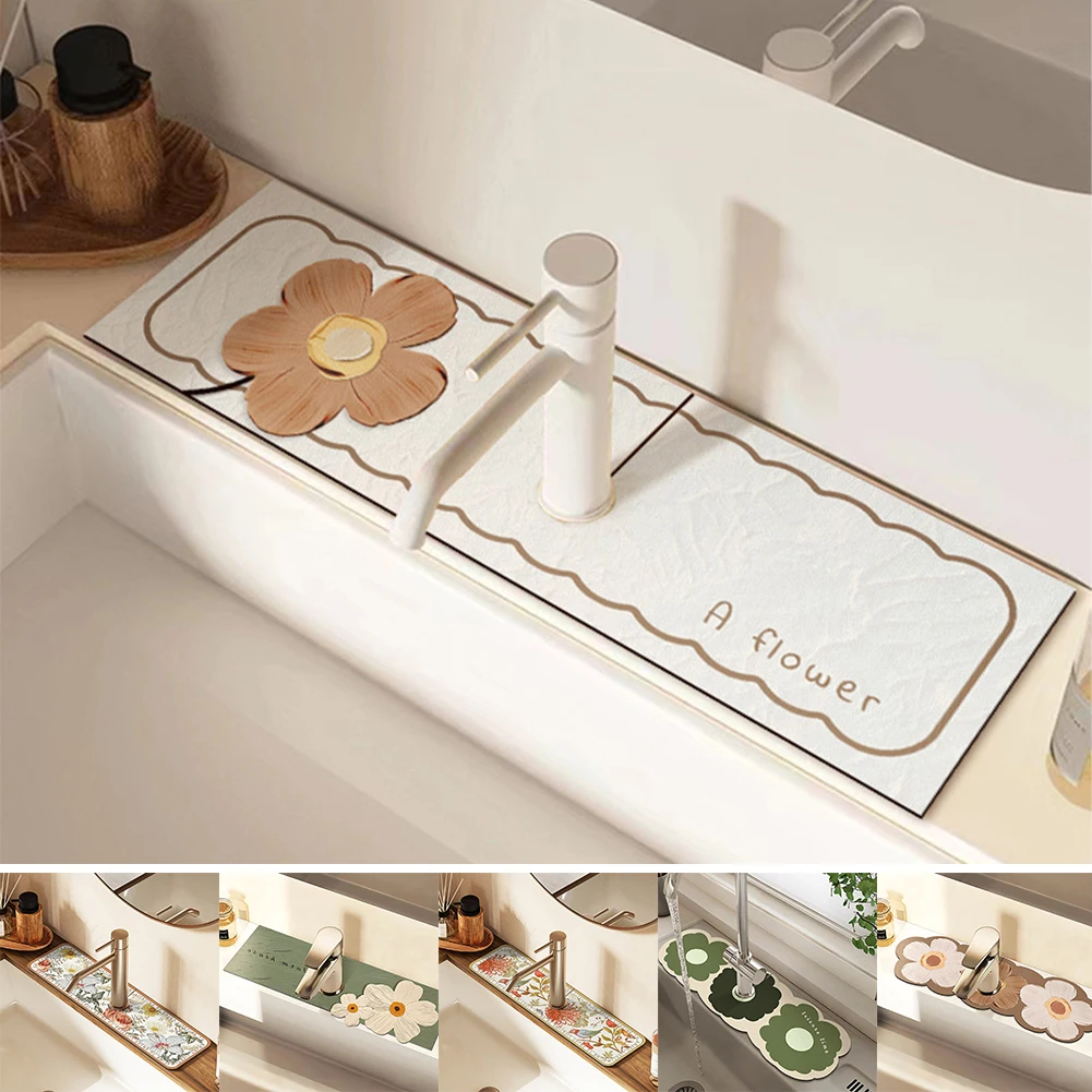 Sink Faucet Drain Pad Soft Diatom Mud Absorbent Mat Non-slip Quick Dry Countertop Splash Catcher Mat for Kitchen Bathroom
Sink Faucet Drain Pad Soft Diatom Mud Absorbent Mat Non-slip Quick Dry Countertop Splash Catcher Mat for Kitchen Bathroom