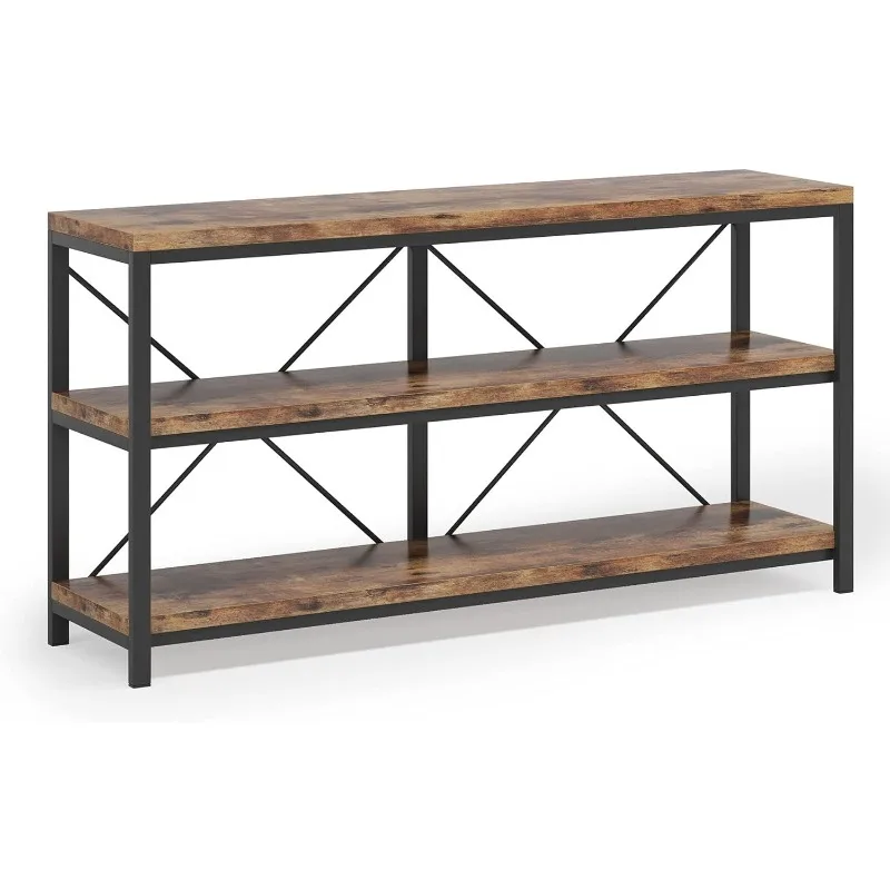 55 Inches Long Sofa Table with Storage Shelves, 3 Tiers Rustic Console Table with Open Shelves, Three Decorative Shelf
55 Inches Long Sofa Table with Storage Shelves, 3 Tiers Rustic Console Table with Open Shelves, Three Decorative Shelf