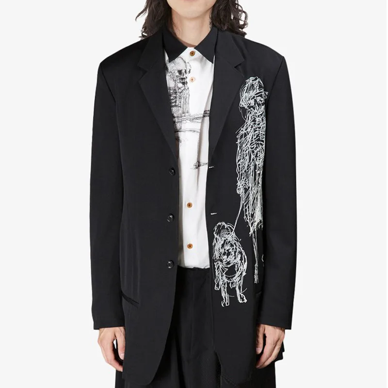 Y3 Yohji Yamamoto 24SS Spring And Summer Man 's Dog Walking Printing Casual Coat Loose Oversize Men's Suit Top
Y3 Yohji Yamamoto 24SS Spring And Summer Man 's Dog Walking Printing Casual Coat Loose Oversize Men's Suit Top