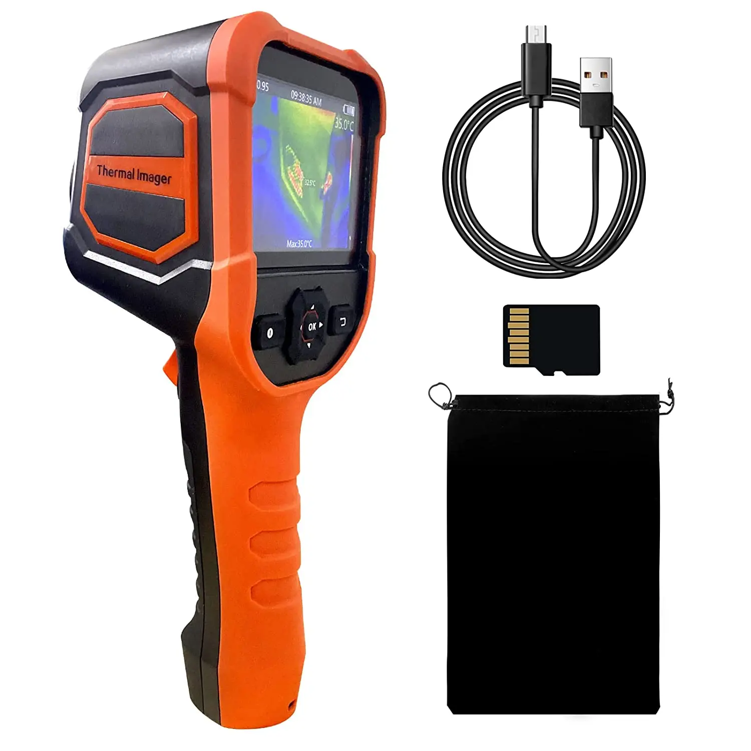 Thermal CameraIR Resolution Thermal Imaging Camera, 0.01~1.0 Adjustable Emissivity Infrared Thermal Imager with 3.5" LCD Screen
Thermal CameraIR Resolution Thermal Imaging Camera, 0.01~1.0 Adjustable Emissivity Infrared Thermal Imager with 3.5" LCD Screen