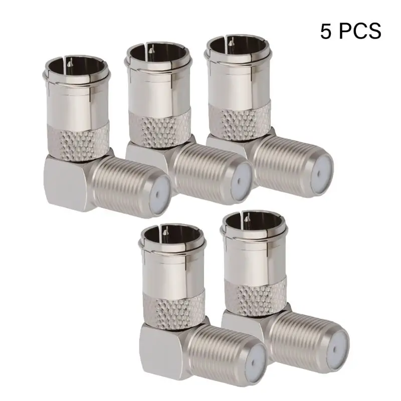 5 Pcs 90 Degree Right Angled TV Aerial Cable Connector RF Coaxial F Female to TV Female Plug to Female Socket
5 Pcs 90 Degree Right Angled TV Aerial Cable Connector RF Coaxial F Female to TV Female Plug to Female Socket