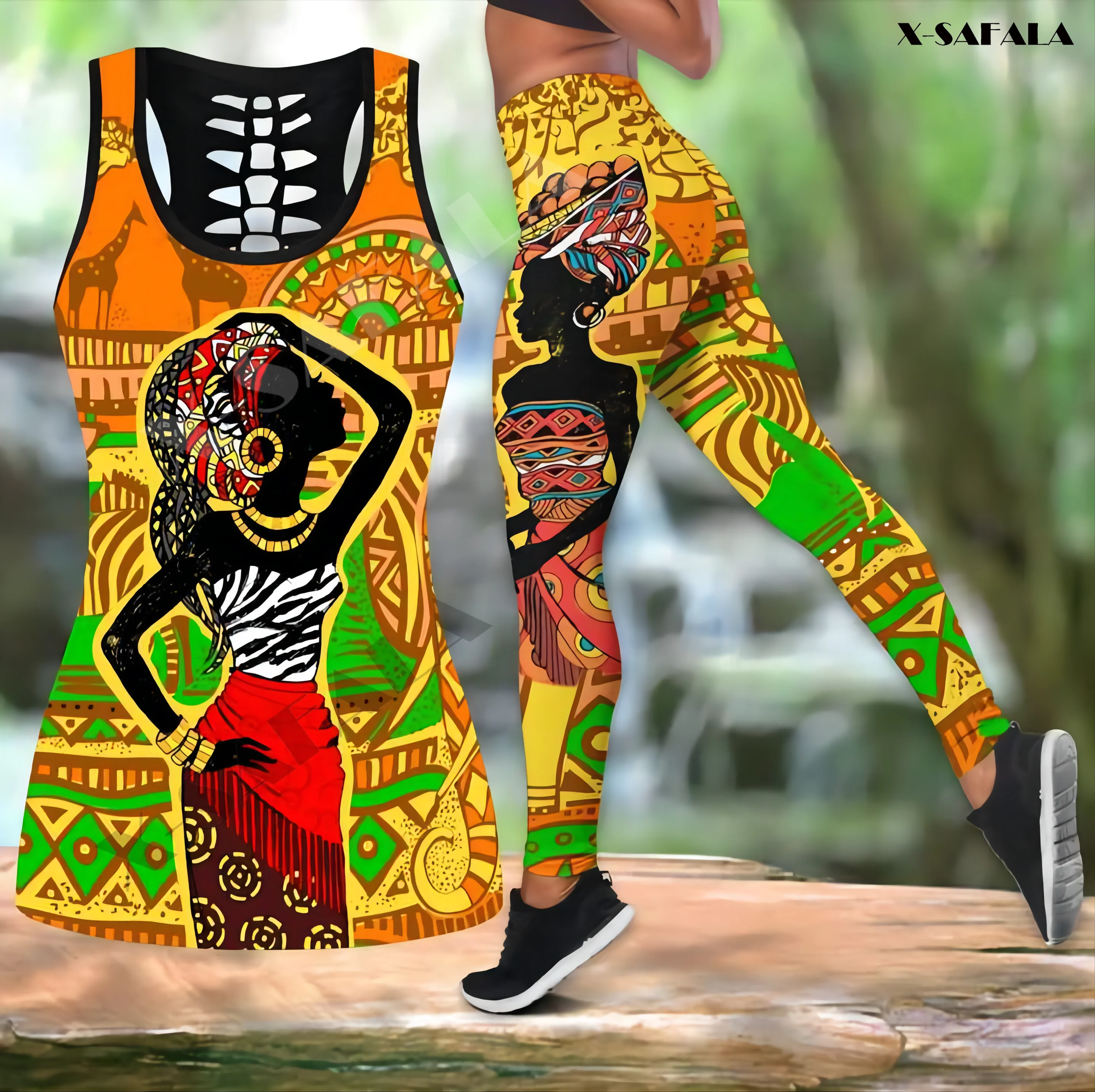 African Black Girl 3D Print Fitness Women Yoga Set Hollow Out Tank Top Leggings Outfit Gym Middle Waist Stretchy
African Black Girl 3D Print Fitness Women Yoga Set Hollow Out Tank Top Leggings Outfit Gym Middle Waist Stretchy