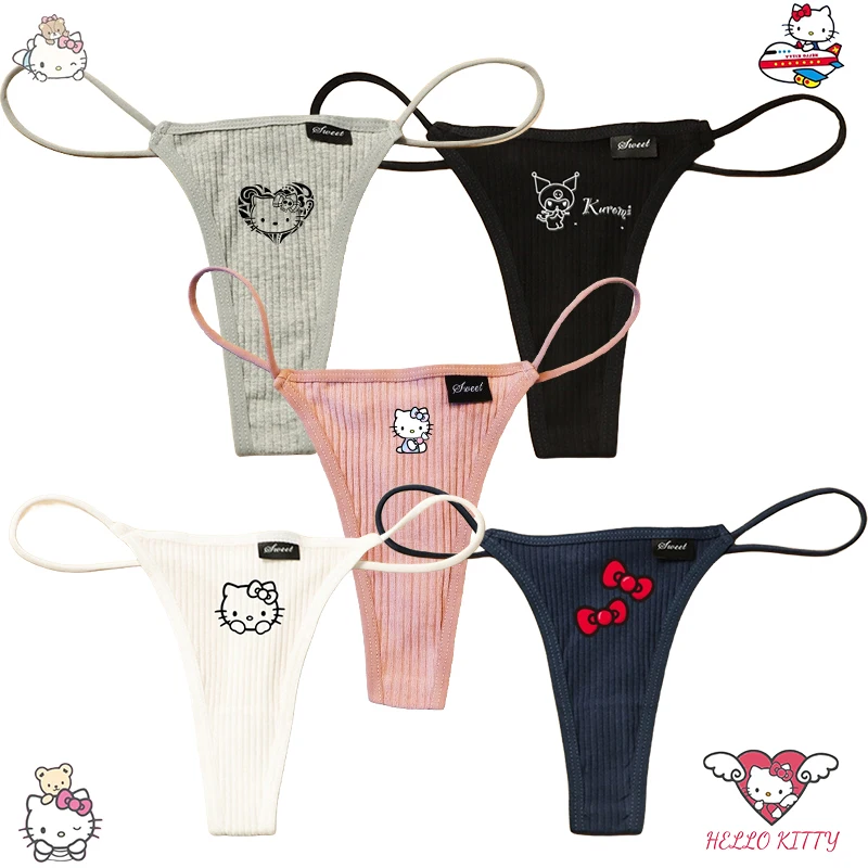 Hello Kitty Kuromi Anime Girl Sexy Thin Underwear Kawaii Low Rise Ribbed Cotton Women Thong Cartoon Cute Comfortable Y2K Panties
Hello Kitty Kuromi Anime Girl Sexy Thin Underwear Kawaii Low Rise Ribbed Cotton Women Thong Cartoon Cute Comfortable Y2K Panties