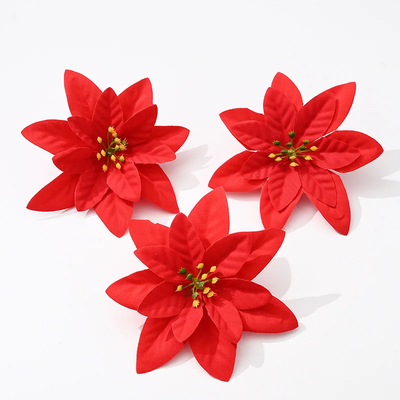 13CM Christmas silk flower head red gold white poinsettia For DIY Xmas flowers bouquet tree decorative home wreath supplier
13CM Christmas silk flower head red gold white poinsettia For DIY Xmas flowers bouquet tree decorative home wreath supplier