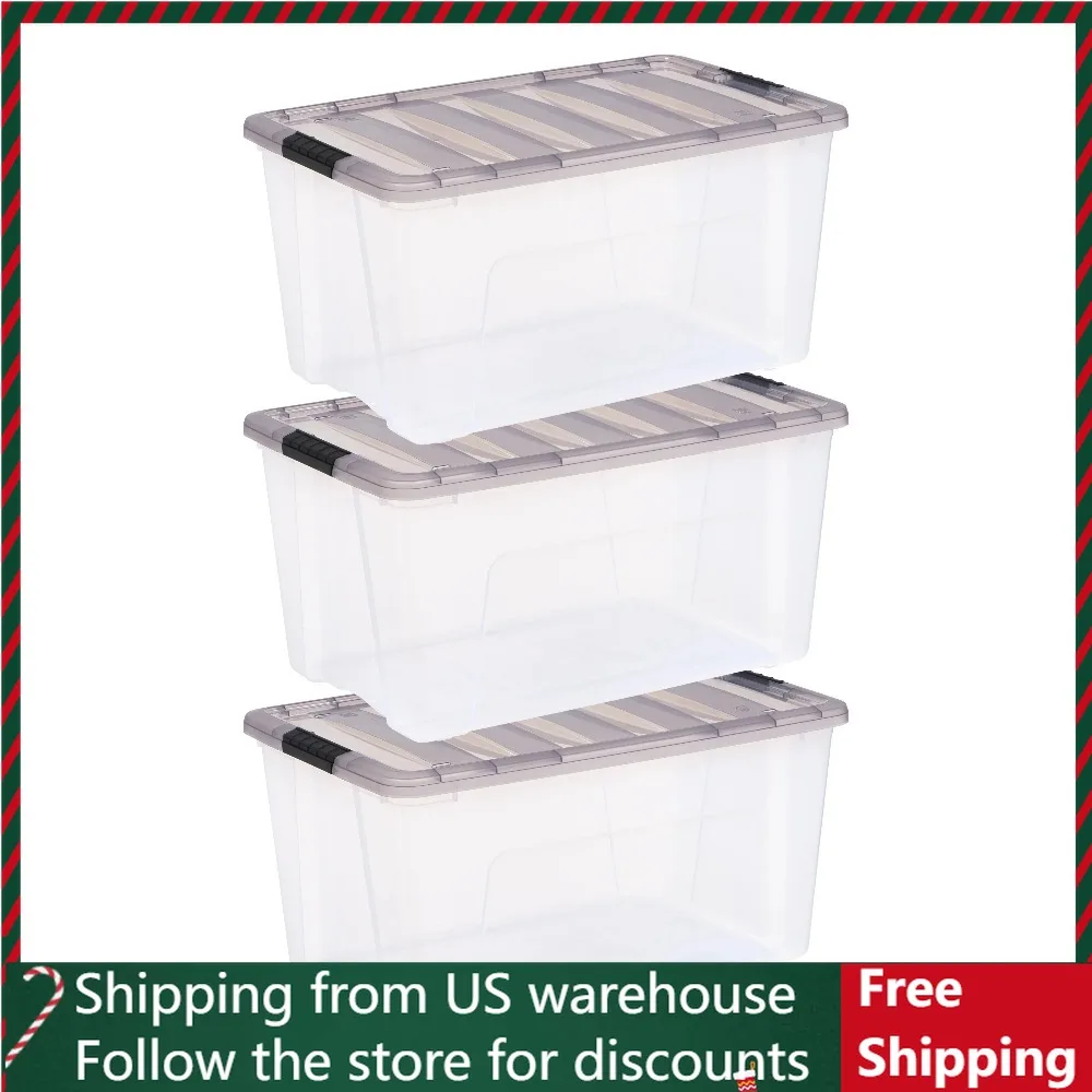 3 упаковки, пластиковые контейнеры для хранения, 18 галлонов
3 упаковки, пластиковые контейнеры для хранения, 18 галлонов