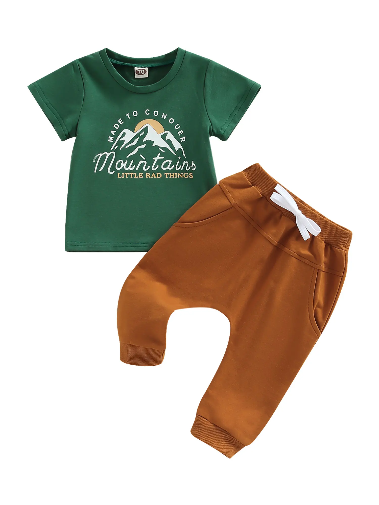 Футболка с коротким рукавом и буквенным принтом и штаны на шнурке 
Футболка с коротким рукавом и буквенным принтом и штаны на шнурке