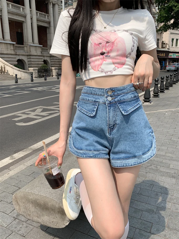 Side Slit Elastic Women's Denim Shorts High Waist Design Loose Thin Short Jeans Feminino Summer Fashion Korean Women Clothing
Side Slit Elastic Women's Denim Shorts High Waist Design Loose Thin Short Jeans Feminino Summer Fashion Korean Women Clothing
