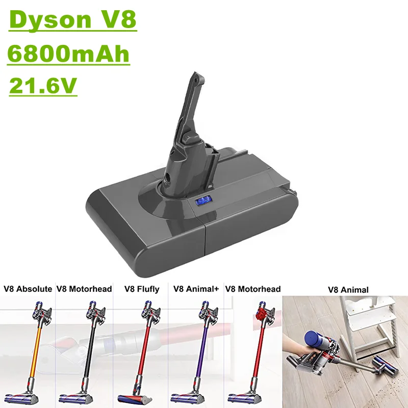 Сменный аккумулятор 21,6 в для ручного пылесоса, серия V8, 6800 мА/ч/9800 мА/ч/12800 мА/ч, для Dyson V8 absolute Dyson V8, батарея V8
Сменный аккумулятор 21,6 в для ручного пылесоса, серия V8, 6800 мА/ч/9800 мА/ч/12800 мА/ч, для Dyson V8 absolute Dyson V8, батарея V8